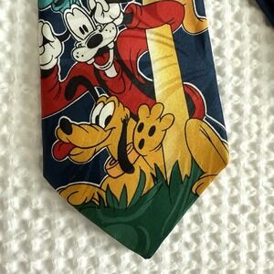 Vintage‎ 90s Disney Mickey Unlimited Mens Neck Tie Cartoon Pluto Goofy Minnie